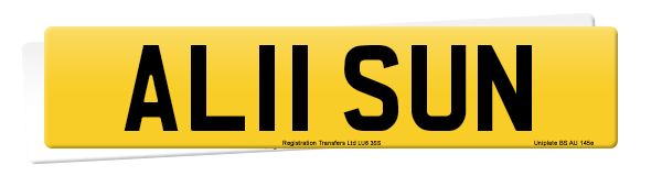 Registration number AL11 SUN